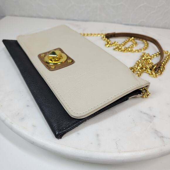 Mud Pie Envelope Clutch Evening Bag 8.5 x 5 Blush Pink Chain Strap Cocktail - Picture 4 of 16